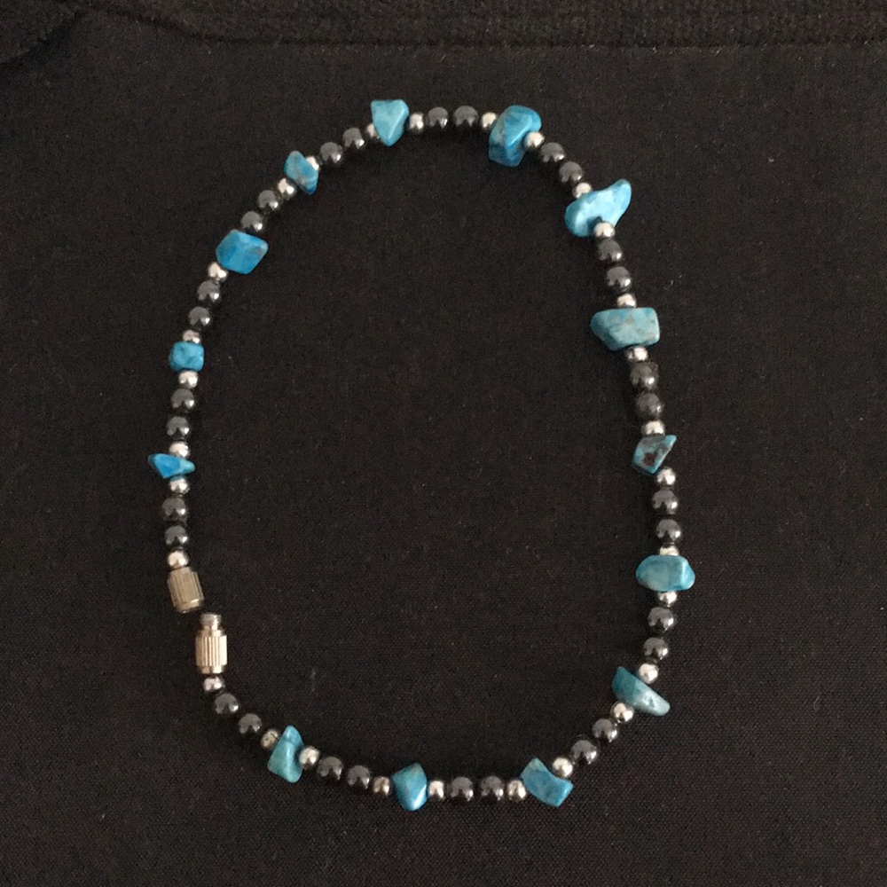 Silver bead and turquoise Bracelet